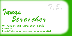 tamas streicher business card